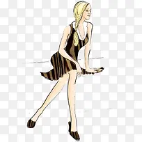 手绘时尚女郎海报-空若网 手绘时尚女郎海报-空若网