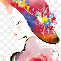 手绘水彩漂亮女人-空若网 手绘水彩漂亮女人-空若网