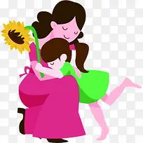 手绘可爱女孩母亲-空若网 手绘可爱女孩母亲-空若网