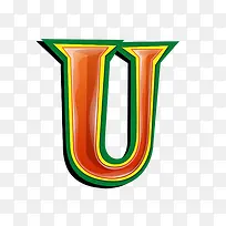 红绿立体字母u-空若网 红绿立体字母u-空若网