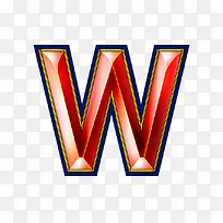 红色立体字母w-空若网 红色立体字母w-空若网