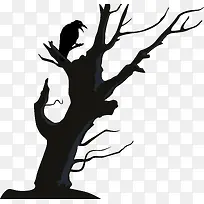 枯树乌鸦死树矢量图-空若网 枯树乌鸦死树矢量图-空若网