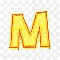 橙色手绘字母m-空若网 橙色手绘字母m-空若网