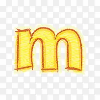 橙色手绘字母m-空若网 橙色手绘字母m-空若网
