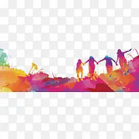 彩色人物奔跑-空若网 彩色人物奔跑-空若网