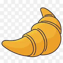 矢量手绘食物黄色牛角包-空若网 矢量手绘食物黄色牛角包-空若网
