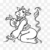 卡通 手绘 动物 牛-空若网 卡通 手绘 动物 牛-空若网