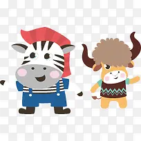 手绘牛卡通形像矢量图-空若网 手绘牛卡通形像矢量图-空若网