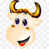 手绘可爱春节小牛-空若网 手绘可爱春节小牛-空若网