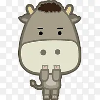 手绘可爱灰色小牛-空若网 手绘可爱灰色小牛-空若网
