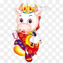 手绘可爱小牛春节-空若网 手绘可爱小牛春节-空若网
