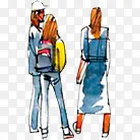 手绘水彩牛仔时尚-空若网 手绘水彩牛仔时尚-空若网