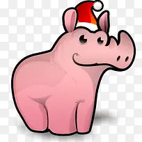 可爱动物圣诞节犀牛卡通-空若网 可爱动物圣诞节犀牛卡通-空若网