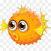 卡通橙色河豚-空若网 卡通橙色河豚-空若网