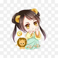 手绘Q版可爱女孩-空若网 手绘Q版可爱女孩-空若网