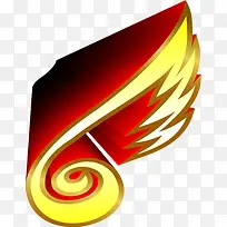 立体黄红色翅膀海报-空若网 立体黄红色翅膀海报-空若网