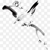 黑色水墨小鸟可爱-空若网 黑色水墨小鸟可爱-空若网