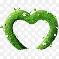 可爱春天花纹草地爱心-空若网 可爱春天花纹草地爱心-空若网