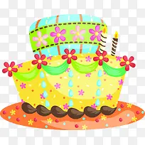 手绘彩色小花蛋糕-空若网 手绘彩色小花蛋糕-空若网