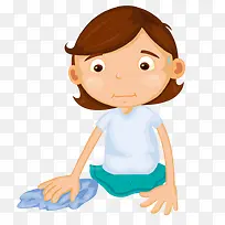 擦地板的女孩-空若网 擦地板的女孩-空若网