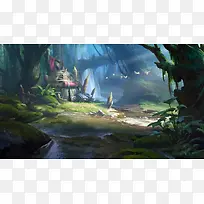 手绘自然美景插画-空若网 手绘自然美景插画-空若网