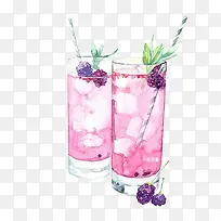 手绘桑葚饮品-空若网 手绘桑葚饮品-空若网