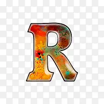 油彩肌理字母r-空若网 油彩肌理字母r-空若网