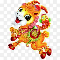 手绘黄色可爱小羊-空若网 手绘黄色可爱小羊-空若网