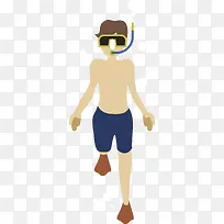 矢量卡通潜水员-空若网 矢量卡通潜水员-空若网