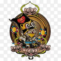 简约海盗少年插画-空若网 简约海盗少年插画-空若网