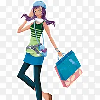 卡通购物女郎-空若网 卡通购物女郎-空若网
