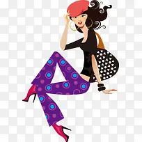 时尚购物女郎剪影-空若网 时尚购物女郎剪影-空若网