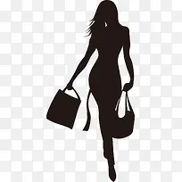 时尚购物女郎剪影-空若网 时尚购物女郎剪影-空若网