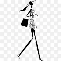 时尚购物女郎剪影-空若网 时尚购物女郎剪影-空若网