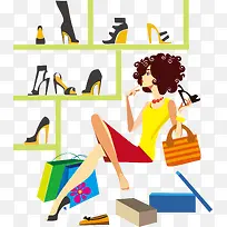 时尚购物女郎剪影-空若网 时尚购物女郎剪影-空若网