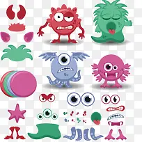 矢量手绘卡通怪兽-空若网 矢量手绘卡通怪兽-空若网