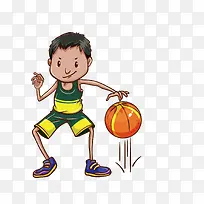矢量卡通男孩打篮球-空若网 矢量卡通男孩打篮球-空若网