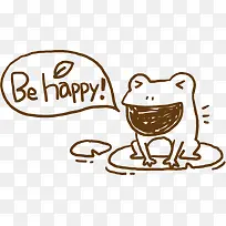 手绘可爱开心青蛙-空若网 手绘可爱开心青蛙-空若网