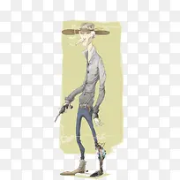 清新抽烟大叔插画-空若网 清新抽烟大叔插画-空若网