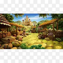 可爱卡通手绘田园-空若网 可爱卡通手绘田园-空若网