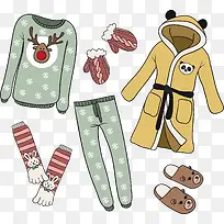 矢量卡通圣诞节衣服-空若网 矢量卡通圣诞节衣服-空若网