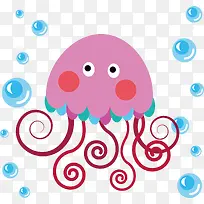可爱卡通矢量水母-空若网 可爱卡通矢量水母-空若网
