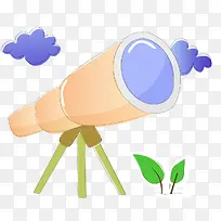 橙色卡通望远镜装饰图案-空若网 橙色卡通望远镜装饰图案-空若网