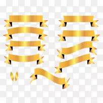 线条对称角剪贴画.金色r?bon-空若网 线条对称角剪贴画.金色r?bon-空若网
