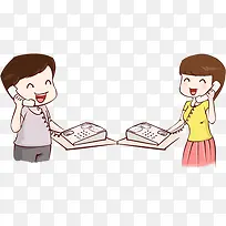 卡通人物电话素材-空若网 卡通人物电话素材-空若网