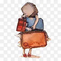 水彩包包少年-空若网 水彩包包少年-空若网