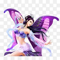 紫色蝴蝶翅膀美女-空若网 紫色蝴蝶翅膀美女-空若网