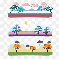 矢量树和云-空若网 矢量树和云-空若网