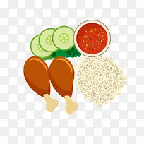 手绘食物鸡腿-空若网 手绘食物鸡腿-空若网