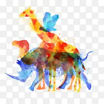 水彩动物-空若网 水彩动物-空若网